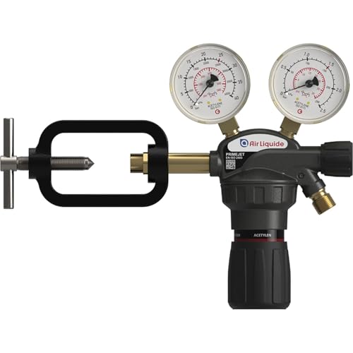 Druckminderer Acetylen 3/8 Zoll - leicht ablesbare Manometer mit Regelknopf von POLOGEN