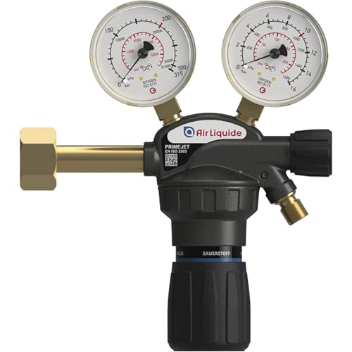 Druckminderer Sauerstoff 1/4 Zoll - leicht ablesbare Manometer mit Regelknopf von POLOGEN