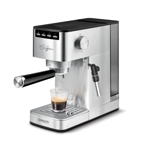 Polti Coffea P10S Manuelle Kaffeemaschine für Espresso und Cappuccino, kompatibel mit gemahlenem Kaffee und E.S.E-Pads, 44 mm, Steamymilk zum Aufschäumen von Milch, abnehmbarer Tank von 1,3 l, Farbe von POLTI