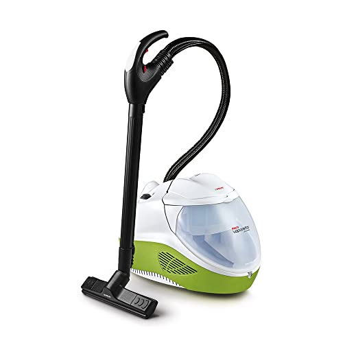 Polti Vaporetto Lecoaspira FAV80_Turbo Intelligence, Dampfreiniger und Staubsauger mit Wasserfilter, mit Eco-Funktion, 6 BAR Dampfleistung, 15 Zubehörteile, weiß/grün von POLTI