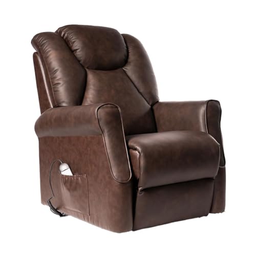 POLTRONE ITALIA Angela 2 Motoren Leder Relaxsessel Aufstehhilfe abziehbar Roller System Rückenlehne Schleife Sitz Mikrofedern Elektrischer Sessel Seniorensessel Braun von POLTRONE ITALIA