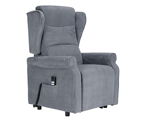 POLTRONE ITALIA Bob 2 Motoren fernsehsessel mit aufstehhilfe Medizinisches Gerät Trolley-Räder Mikrofedersitz seniorensessel mit aufstehhilfe elektrisch relaxsessel elektrisch Grau von POLTRONE ITALIA