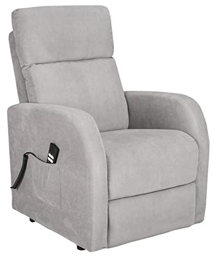 POLTRONE ITALIA Pam 2 Motoren Abnehmbar relaxsessel mit aufstehhilfe Medizinisches Gerät 2 Räder Flauschige Waschbar fernsehsessel elektrisch relaxsessel mit liegefunktion Grau von POLTRONE ITALIA