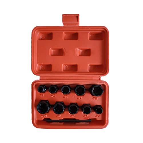 POLXLMOFXO 11. Stck Sechskant-Sockel Short-typ-Schlagmutter Bolt Extractor Remover Tool Set Wartung Zubehör-Werkzeugsatz for 3/8 Zoll Laufwerk(Dark Purple) von POLXLMOFXO