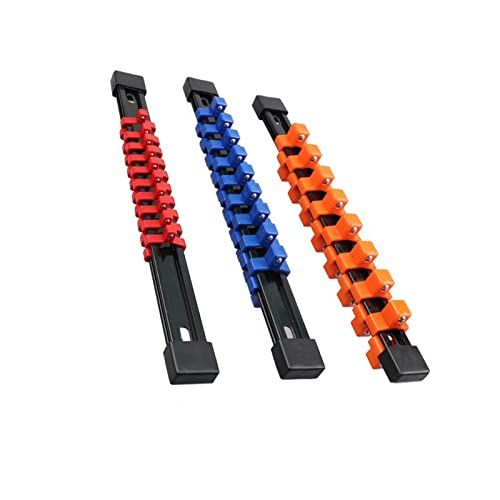 POLXLMOFXO 3 STÜCKE Sockel Organizer Holder 1/2 "3/8" 1/4 "Sockelschlüssel Lagerungstangenablage Abs Montierbare Gleitantriebsbuchse Halter Rail von POLXLMOFXO