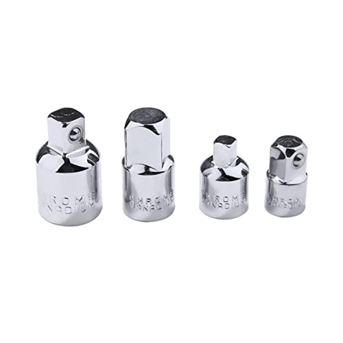 POLXLMOFXO 4 stücke 1/2 "1/4" 3/8 "Silber Ratsche Steckdosenadapter Chrom Vanadium stahl Sockel Adapterminderer Konverter Set von POLXLMOFXO