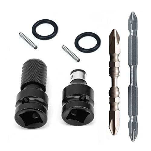 POLXLMOFXO 4 stücke Schraubenschlüsseladapter 1/2 Zoll Quadratischantrieb zu 1/4 SEX SHANCE-Sockeladapterschlagwerkzeugtreiber mit Schraubendreher-Bit von POLXLMOFXO