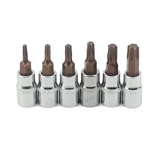 POLXLMOFXO 6 stücke 1/4 "Torx Bit Sockel Set Sechskant Torx Schraubendreher Bits Drive T10 Ratschensteckdose Adapter T15 T25 T30 von POLXLMOFXO