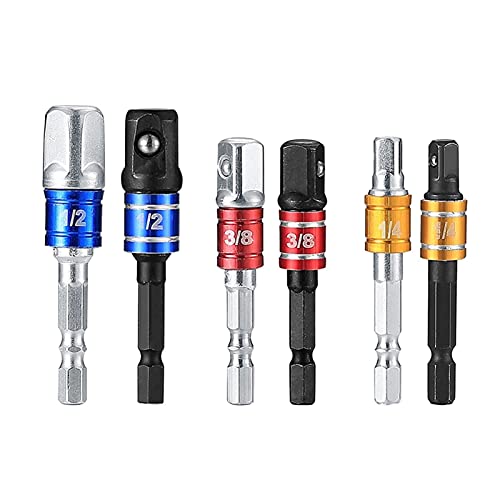 POLXLMOFXO 6 stücke Impact Grad Treibererweiterungsbuchsen Set 1/4 Zoll, 3/8, 1/2 Sockelbitadapter Treiber Handwerkzeug Kits von POLXLMOFXO