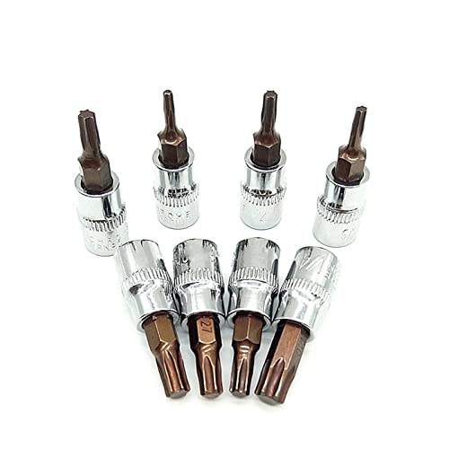POLXLMOFXO 8 stücke 1/4 Zoll Sechskant-Laufwerk Sockel Set Socektschlüsselbuchse Adapter Torx Schraubendreher Bit Hand Werkzeuge T8-T40 von POLXLMOFXO