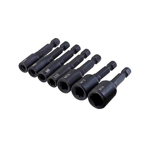 POLXLMOFXO Maschinenabgriffbuchsen-Adapter 1/4 Sechskant-Schaft-Quadrat-Treiber-Futter HSS. Schrauben-Tap-Threading-Tool M4 / M5 M6 M8 M10 M12 M14 M16(7pcs) von POLXLMOFXO
