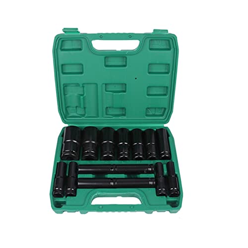 POLXLMOFXO Multi Spezifikation 1/2 Zoll Elektrischer Schraubenschlüssel Zubehörsatz Stahlhülse Set Haushalt Praktische Hülse mit Aufbewahrungsbox(15pcs sleeve) von POLXLMOFXO