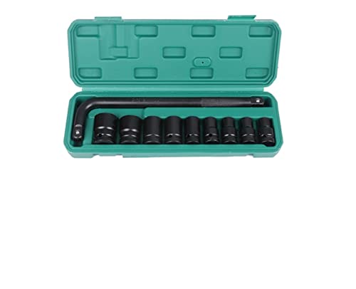 POLXLMOFXO Multi Spezifikation 1/2 Zoll Elektrischer Schraubenschlüssel Zubehörsatz Stahlhülse Set Haushalt Praktische Hülse mit Aufbewahrungsbox(9pcs sleeve) von POLXLMOFXO