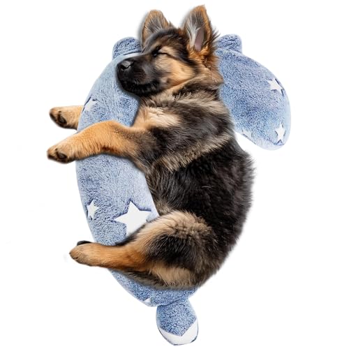 POMESEA Beruhigungskissen für Hunde, im Dunkeln leuchtendes Kopfkissen, weiches Fragezeichen-Kissen für Hunde, Kinder und Erwachsene, waschbares Hundebett-Kissen (Grau, Größe L) von POMESEA