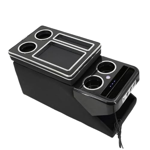 POMPOMPUR FÜR Toyota FÜR Proace FÜR Verso 2016-2023 Reihe Vorne Geländer Box Set Business Armlehne Zentrale Zubehör Armlehnen(Color:B Black) von POMPOMPUR