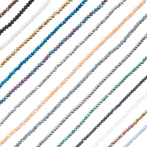 PONABEADIY 1 Box 15 Farben 15 Stränge 3300 Stück 2mm Kleine Plattierte Glasrondellenperlen Mit Löchern ab Farbe Facettierter Kristall Lose Abstandsperlen Großpackung Für Schmuckherstellung Armbänder PONABEADIY 1 Box 15 Farben 15 Stränge 3300 Stück 2mm Kleine Plattierte Glasrondellenperlen Mit Löchern ab Farbe Facettierter Kristall Lose Abstandsperlen Großpackung Für Schmuckherstellung Armbänder von PONABEADIY