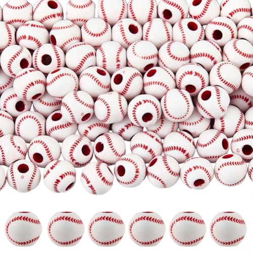 PONABEADIY 1 Box 150 Stück Weiße Baseball Perlen Mit Löchern Acryl Rund Undurchsichtig Sportball Softball Lose Abstandshalter Sport Themenperlen Großpackung Für Schmuckherstellung Armbänder Ohrringe S PONABEADIY 1 Box 150 Stück Weiße Baseball Perlen Mit Löchern Acryl Rund Undurchsichtig Sportball Softball Lose Abstandshalter Sport Themenperlen Großpackung Für Schmuckherstellung Armbänder Ohrringe S von PONABEADIY