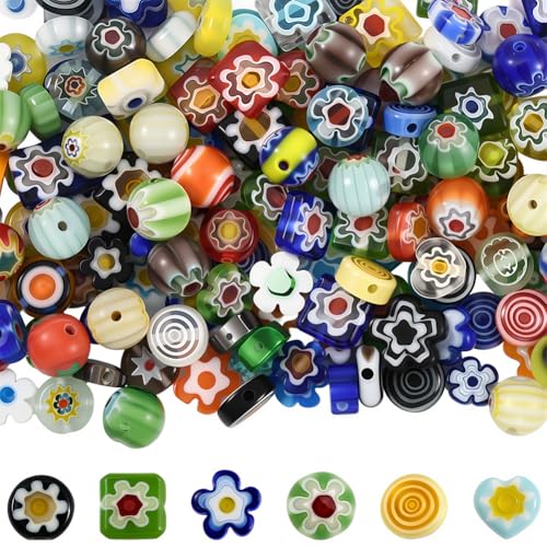 PONABEADIY 1 Box 180 Stück 6 Stile Gemischte Farben Verschiedene Lampwork Perlen Mit Löchern Bunte Kleine Glas Abstandshalter Charms Lose Perlen In Großpackung Für Die Schmuckherstellung DIY Armbänder PONABEADIY 1 Box 180 Stück 6 Stile Gemischte Farben Verschiedene Lampwork Perlen Mit Löchern Bunte Kleine Glas Abstandshalter Charms Lose Perlen In Großpackung Für Die Schmuckherstellung DIY Armbänder von PONABEADIY