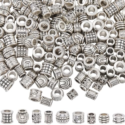 PONABEADIY 1 Box 180 Stück 9 Stile Antike Tibetische Silberperle Mit Loch Vintage Legierung Fass Undurchsichtig Lose Abstandshalter Charm Perlen Großpackung Für Schmuckherstellung Ohrringe Armbänder H PONABEADIY 1 Box 180 Stück 9 Stile Antike Tibetische Silberperle Mit Loch Vintage Legierung Fass Undurchsichtig Lose Abstandshalter Charm Perlen Großpackung Für Schmuckherstellung Ohrringe Armbänder H von PONABEADIY
