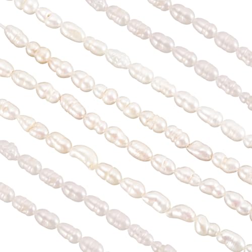 PONABEADIY 1 Box 2 Stränge {30} Stück Weiße Reisförmige Perlen Mit Löchern Ovale Süßwasserperlen Natürliche Zuchtperlen Unregelmäßiger Abstandshalter Echte Perlen Zur Schmuckherstellung Armbänder Hals PONABEADIY 1 Box 2 Stränge {30} Stück Weiße Reisförmige Perlen Mit Löchern Ovale Süßwasserperlen Natürliche Zuchtperlen Unregelmäßiger Abstandshalter Echte Perlen Zur Schmuckherstellung Armbänder Hals von PONABEADIY