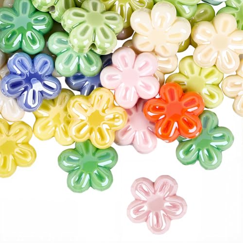 PONABEADIY 1 Box 40 Stück Farbige Keramikperlen In BonbonBLUMEsnform Mit Löchern Abstandshalter BLUMEsnanhänger BLUMEsn Porzellan Bedruckt Perlmuttartige Lose Perlen Für Die Schmuckherstellung Armbänd PONABEADIY 1 Box 40 Stück Farbige Keramikperlen In BonbonBLUMEsnform Mit Löchern Abstandshalter BLUMEsnanhänger BLUMEsn Porzellan Bedruckt Perlmuttartige Lose Perlen Für Die Schmuckherstellung Armbänd von PONABEADIY