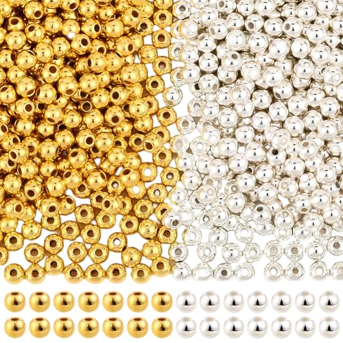 PONABEADIY 1 Box 4mm 1600 Stück Gold/Silber CCB Kunststoffperlen Mit Loch Kupferbeschichtete Rondelle Undurchsichtig Lose Abstandshalter Charm Perlen Großpackung Für Schmuckherstellung Ohrringe Armbä PONABEADIY 1 Box 4mm 1600 Stück Gold/Silber CCB Kunststoffperlen Mit Loch Kupferbeschichtete Rondelle Undurchsichtig Lose Abstandshalter Charm Perlen Großpackung Für Schmuckherstellung Ohrringe Armbä von PONABEADIY