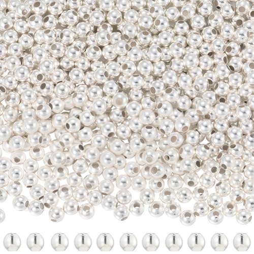PONABEADIY 1 Box 4mm 2000 Stück Runde Perlen Aus Silbernem Eisen Mit Löchern Winzige Metallkugeln Glatt Poliert Verschiedene Lose Abstandsperlen Großpackung Für Die Herstellung von Schmuck Ohrringen PONABEADIY 1 Box 4mm 2000 Stück Runde Perlen Aus Silbernem Eisen Mit Löchern Winzige Metallkugeln Glatt Poliert Verschiedene Lose Abstandsperlen Großpackung Für Die Herstellung von Schmuck Ohrringen von PONABEADIY