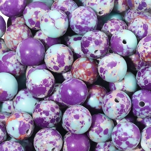 PONABEADIY 1 Box 8.5mm 100 Stück Natürliche Imperial Jaspis Perlen Mit Löchern Violett Blau Rund Jaspis Edelstein Poliert Lose Abstandsperlen Großpackung Für Schmuckherstellung Ohrringe Armbänder Hal PONABEADIY 1 Box 8.5mm 100 Stück Natürliche Imperial Jaspis Perlen Mit Löchern Violett Blau Rund Jaspis Edelstein Poliert Lose Abstandsperlen Großpackung Für Schmuckherstellung Ohrringe Armbänder Hal von PONABEADIY