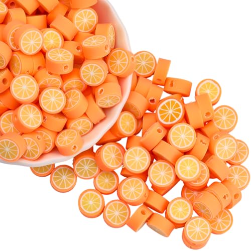PONABEADIY 10mm 350 Stück Runde Perlen Mit Löchern Orangefarbene Früchte Polymer Ton Sommer Handgefertigt Sommerscheiben Charms Lose Abstandsperlen Großpackung Für Die Schmuckherstellung Armbänder Ha PONABEADIY 10mm 350 Stück Runde Perlen Mit Löchern Orangefarbene Früchte Polymer Ton Sommer Handgefertigt Sommerscheiben Charms Lose Abstandsperlen Großpackung Für Die Schmuckherstellung Armbänder Ha von PONABEADIY