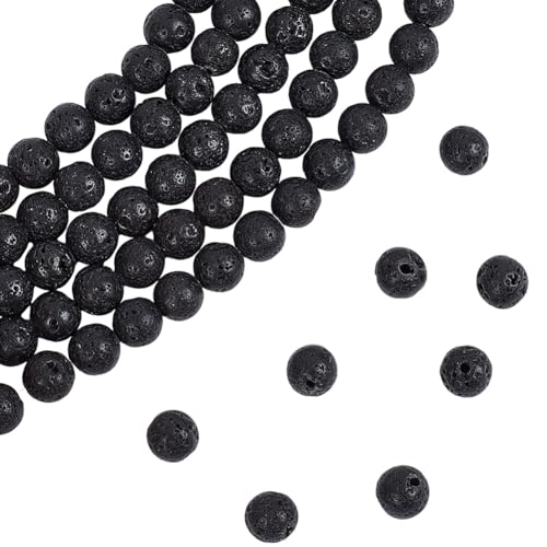 PONABEADIY 5 Strang 320 Stück 6mm Schwarz Rund Lavastein Naturperlen Mit Löchern Vulkangestein Öldiffusor Chakra Edelstein Lose Abstandsperlen Für Die Schmuckherstellung Armbänder Halsketten DIY Bast PONABEADIY 5 Strang 320 Stück 6mm Schwarz Rund Lavastein Naturperlen Mit Löchern Vulkangestein Öldiffusor Chakra Edelstein Lose Abstandsperlen Für Die Schmuckherstellung Armbänder Halsketten DIY Bast von PONABEADIY