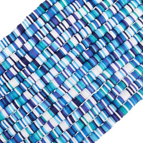 PONABEADIY 6mm 4350 Stück Flache Runde Blaue Perlen Mit Löchern Heishi Polymer Ton Handgefertigt Weiche Scheibenförmige Lose Abstandsperlenstränge Masse Für Die Schmuckherstellung Halsketten Armbände PONABEADIY 6mm 4350 Stück Flache Runde Blaue Perlen Mit Löchern Heishi Polymer Ton Handgefertigt Weiche Scheibenförmige Lose Abstandsperlenstränge Masse Für Die Schmuckherstellung Halsketten Armbände von PONABEADIY