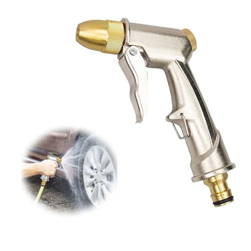 Garten Handbrause, 100% Metall Garten Spritze, Verstellbarer Wasserdurchfluss Hochdruck Garten Spritzpistolen mit Verschiedene Strahlarten für Garten Bewässerung, Autowaschanlagen Einfacher Garten Handbrause, 100% Metall Garten Spritze, Verstellbarer Wasserdurchfluss Hochdruck Garten Spritzpistolen mit Verschiedene Strahlarten für Garten Bewässerung, Autowaschanlagen Einfacher von PONGH