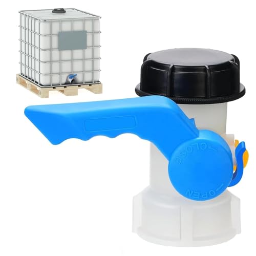 IBC Container Klappenhahn DN40 (62mm) Absperrhahn Tank Adapter, IBC Tank Zubehör IBC Wassertank Universal Adapter, IBC Adapter Kugelhahn Tank für 1000L Wassertank von PONGH