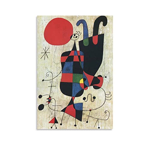 Joan Miro Surrealismus-Poster, Wandkunst, modern, dekorativer Stil, Wohnzimmer-Dekoration, 50 x 75 cm von PONINI