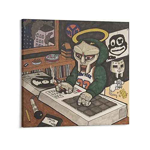 MF DOOM Poster Rapper HipHop Künstler Cookin Soul Album Cover Leinwand Wandkunst Moderne Dekoration Ästhetik 40 x 40 cm von PONINI