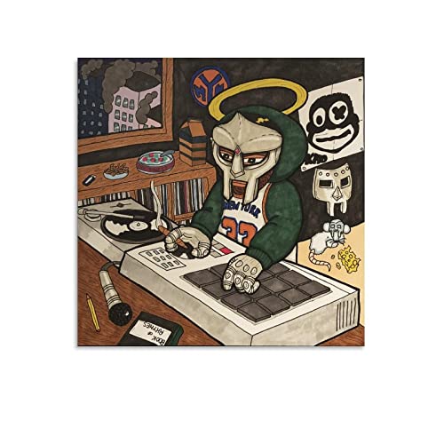 MF DOOM Poster Rapper HipHop Künstler Cookin Soul Album Cover Leinwand Wandkunst Moderne Dekoration Ästhetik 70 x 70 cm von PONINI