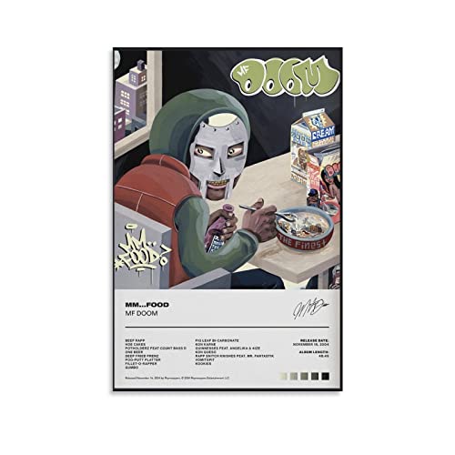 Rapper MF Doom Poster MM Food Album Minimalistische Polaroid-Leinwand Wandkunst Moderne Dekoration Ästhetik 50 x 75 cm von PONINI