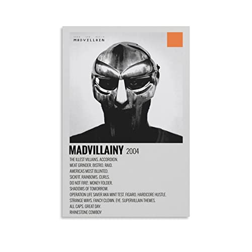 Rapper MF Doom Poster Madvillainy Album, minimalistisch, Polaroid, Leinwand, Wandkunst, moderne Dekoration, Ästhetik, 40 x 60 cm von PONINI