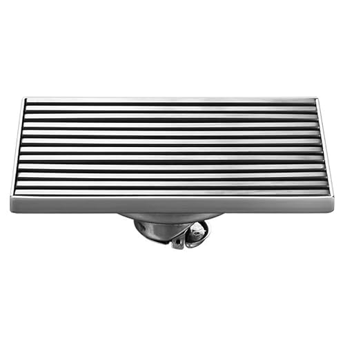 PONNYC Bodenablauf Quadratisch Linearer Anti-Geruch Abfluss Abfluss Abfluss Abtropfgestell Edelstahl Badezimmer Dusche Abfluss Haarfänger(10 * 10cm) von PONNYC