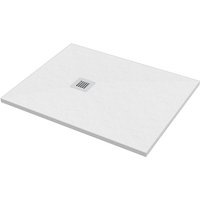 Duschwanne 80x100 cm weiße Farbe Steinoptik Ercos Stone BPMAROSTON8010 weiß matt von PONSI