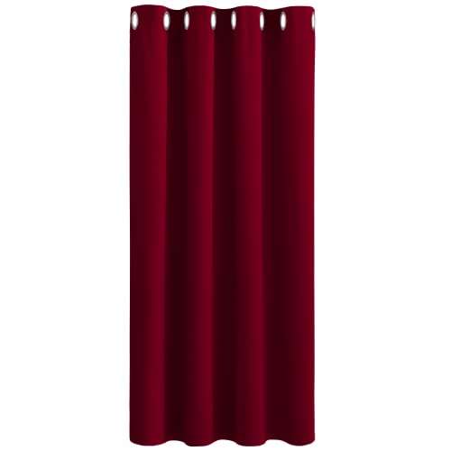 PONY DANCE Kinderzimmer Gardinen Blickdicht Thermovorhang Curtain Blickdichte Gardinen mit Ösen Kurze Gardinen Verdunkelungsvorhang 1 Stück H 158 x B 132 cm, Rot von PONY DANCE