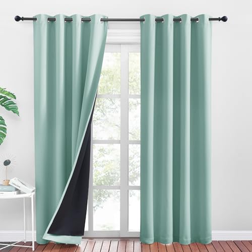PONY DANCE 100% Blickdichte Vorhänge mit Ösen Gardinen Wohnzimmer 2er Set H 260 x B 140 cm Doppellagiger Verdunkelungsvorhang Grün Extra Lange Gardinen und Vorhänge Wärmeisolierend, Sommergrün PONY DANCE 100% Blickdichte Vorhänge mit Ösen Gardinen Wohnzimmer 2er Set H 260 x B 140 cm Doppellagiger Verdunkelungsvorhang Grün Extra Lange Gardinen und Vorhänge Wärmeisolierend, Sommergrün von PONY DANCE