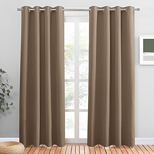PONY DANCE Blickdichte Vorhänge mit Ösen Gardinen Blickdicht Wohnzimmer Gardinen im Landhausstil Verdunkelungsvorhang, 2er Set H 210 x B 132 cm, Cappuccino PONY DANCE Blickdichte Vorhänge mit Ösen Gardinen Blickdicht Wohnzimmer Gardinen im Landhausstil Verdunkelungsvorhang, 2er Set H 210 x B 132 cm, Cappuccino von PONY DANCE
