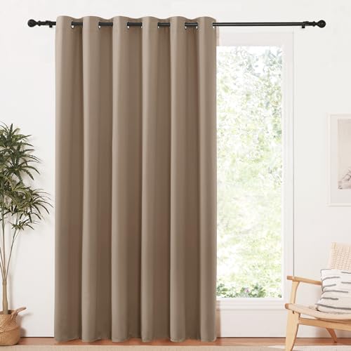 PONY DANCE Blickdichter Vorhang Kinderzimmer Thermo Vorhang gegen Kälte Ösenschal Verdunklungsvorhänge mit Ösen Raumteiler 1 Stück H 210 x B 200 cm, Cappuccino von PONY DANCE