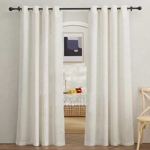 PONY DANCE Boho Gardinen Wohnzimmer Leinenvorhang Ösenschal 2er Set H 210 x B 140 cm Leinenoptik Gardinen Creme Halbtransparente Vorhänge mit Ösen Linen Curtains for Living Room PONY DANCE Boho Gardinen Wohnzimmer Leinenvorhang Ösenschal 2er Set H 210 x B 140 cm Leinenoptik Gardinen Creme Halbtransparente Vorhänge mit Ösen Linen Curtains for Living Room von PONY DANCE