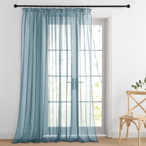 PONY DANCE Extra Breite Gardinen Blau für Schienensystem Vorhang Transparent 2er Set H 245 x B 300 cm Wohnzimmer Vorhänge mit Kräuselband Voile Gardinen Durchsichtig Leinenoptik PONY DANCE Extra Breite Gardinen Blau für Schienensystem Vorhang Transparent 2er Set H 245 x B 300 cm Wohnzimmer Vorhänge mit Kräuselband Voile Gardinen Durchsichtig Leinenoptik von PONY DANCE