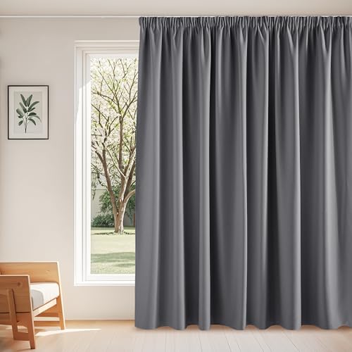 PONY DANCE Extra Breite Vorhänge mit Kräuselband Wohnzimmer Gardinen Grau Blickdicht 1er Set H 220 x B 300 cm Thermogardine Hitzeschutz Verdunklungsvorhänge für Gardinenschiene PONY DANCE Extra Breite Vorhänge mit Kräuselband Wohnzimmer Gardinen Grau Blickdicht 1er Set H 220 x B 300 cm Thermogardine Hitzeschutz Verdunklungsvorhänge für Gardinenschiene von PONY DANCE