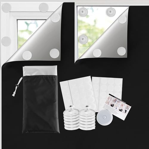 PONY DANCE Fenster Verdunkelung Saugnapf 300x145 cm Verdunklungsstoff für zu Hause oder auf Reise Dachfenster Abdunkeln Sonnenschutz/Hitzeschutz Verdunklungsrollo ohne Bohren von PONY DANCE