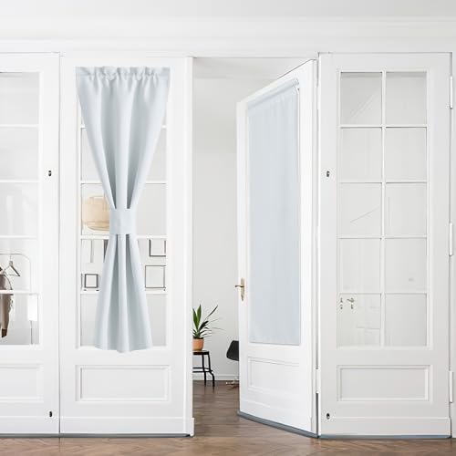PONY DANCE Französischer Tür Vorhang Blickdicht Gardienen 2-Set B 60 x H 240 cm Scheibengardine Balkontür Thermovorhang mit Stangedurchzug Curtains, Grau-weiß PONY DANCE Französischer Tür Vorhang Blickdicht Gardienen 2-Set B 60 x H 240 cm Scheibengardine Balkontür Thermovorhang mit Stangedurchzug Curtains, Grau-weiß von PONY DANCE