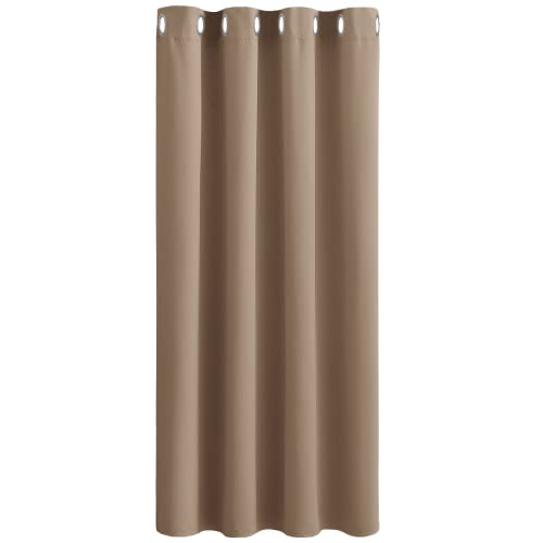 PONY DANCE Blickdichte Vorhänge mit Ösen 1 Stück H 137 x B 132 cm Gardinen Kinderzimmer Junge Thermo Vorhang gegen Kälte Verdunkelungsvorhang Ösenschal, Cappuccino von PONY DANCE